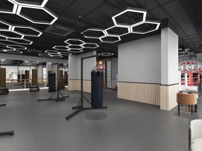 工业风拳击馆3D模型下载